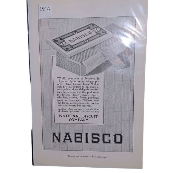 Vintage 1916 Nabisco National Biscuit Company Sugar Wafer AD Advertisement - Picture 3 of 4